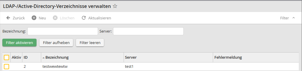 LDAP-Verzeichnisse Übersicht