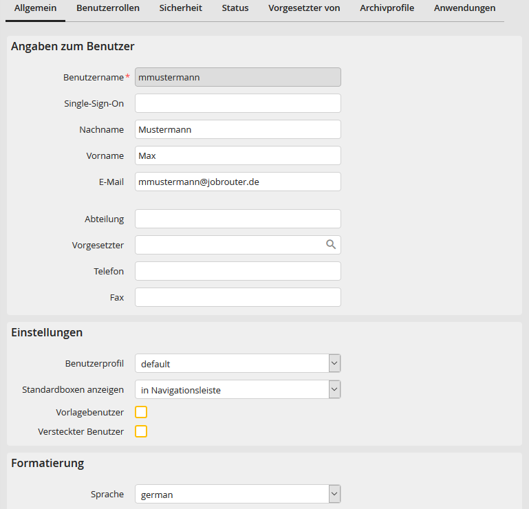 Benutzer bearbeiten