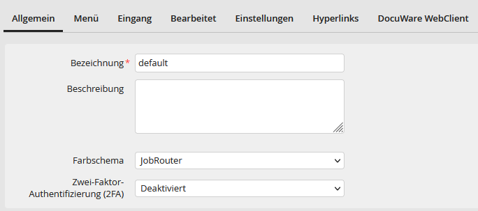 Benutzerprofil Allgemeine Einstellungen