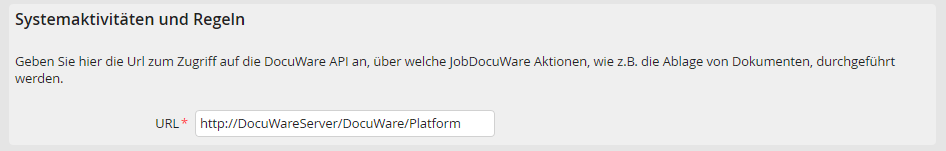 Systemaktivitäten und Regeln: URL