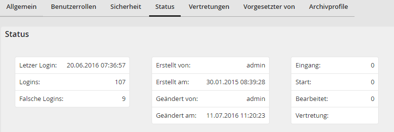 Statusabfrage Benutzer
