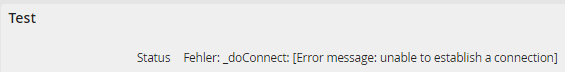 Datenbankverbindung Fehlermeldung
