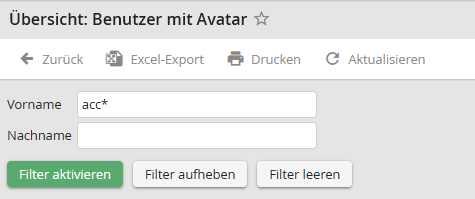 Filter für Übersicht „Beispiel Rechnungsbuch“