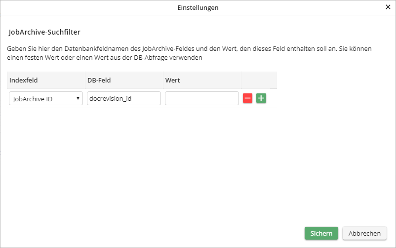 JobArchive-Suchfilter