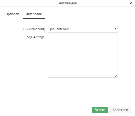 Filterfeld vom Typ Auswahl - Datenbankeinstellungen