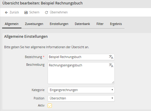 Übersicht bearbeiten