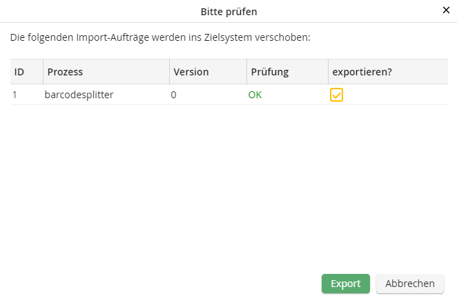 Import-Aufträge synchronisieren