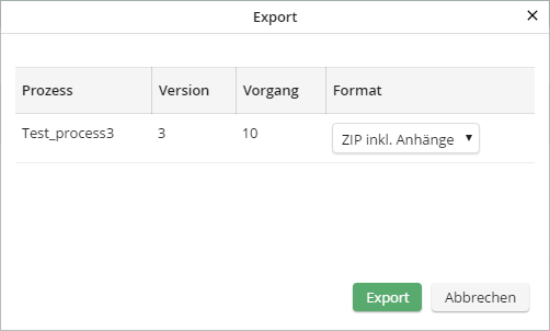 Vorgang exportieren