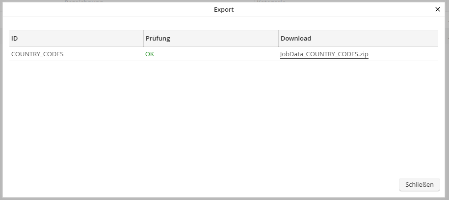 Export-Ergebnis