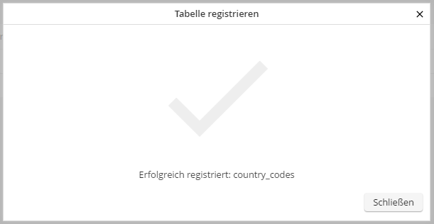 Registrieren erfolgreich