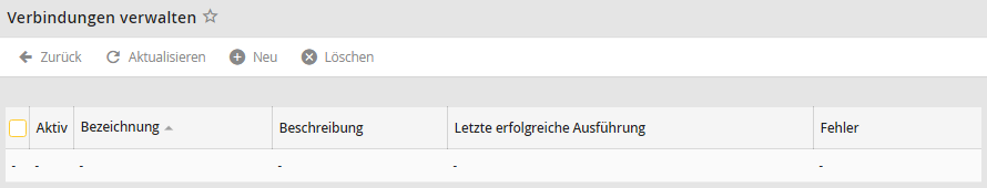 Übersicht Import-Verbindungen
