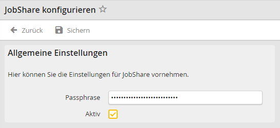 Konfiguration von JobShare