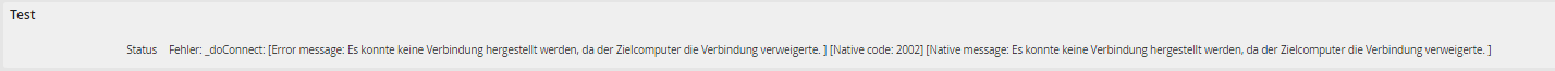 Archivverbindung Fehlermeldung