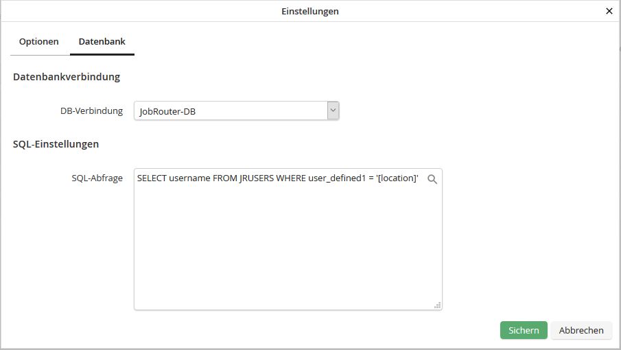 Liste mit Ergebnissen einer Datenbankabfrage