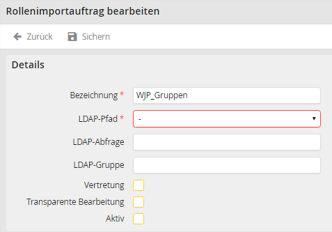 Rollenimport bearbeiten