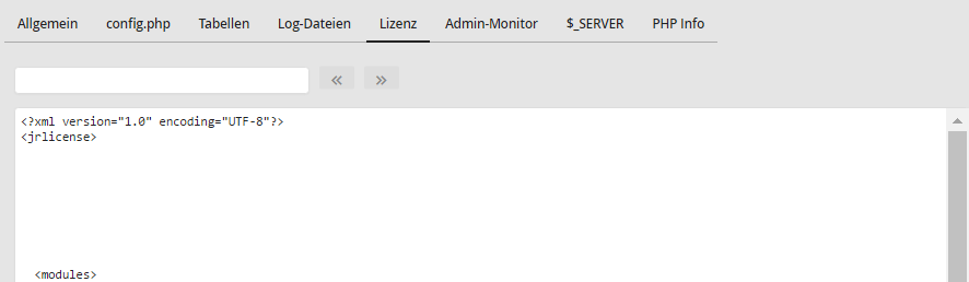 Analyseergebnis – Registerkarte Lizenz