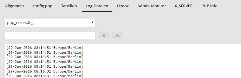 Analyseergebnis – Registerkarte Log-Dateien