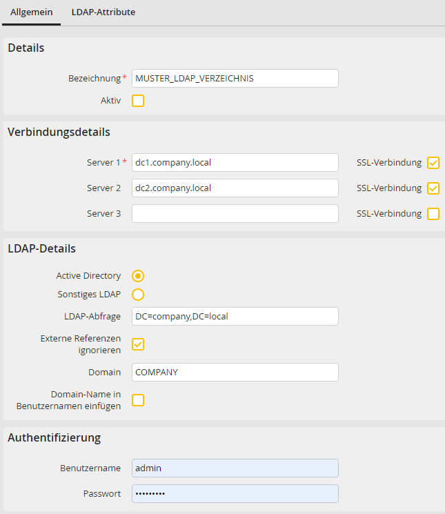 LDAP-Verzeichnis anlegen & bearbeiten