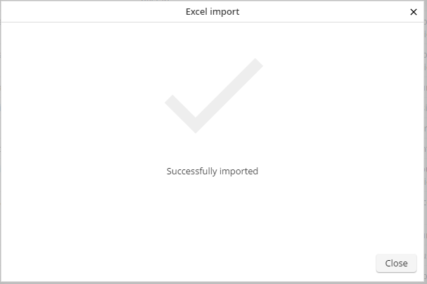 Success message after Excel import