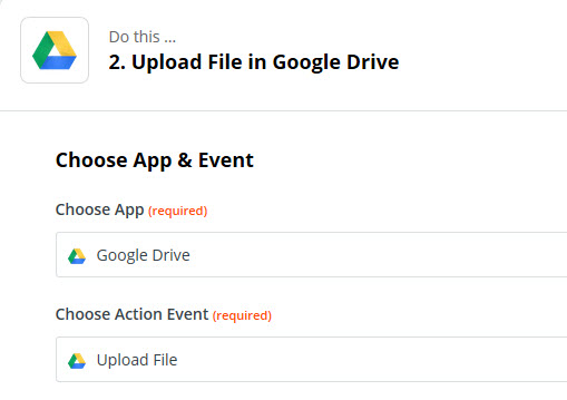 Choose App & Event