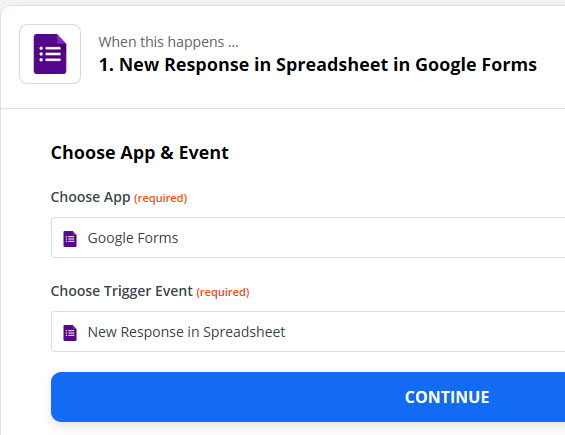 Google Forms App & Event