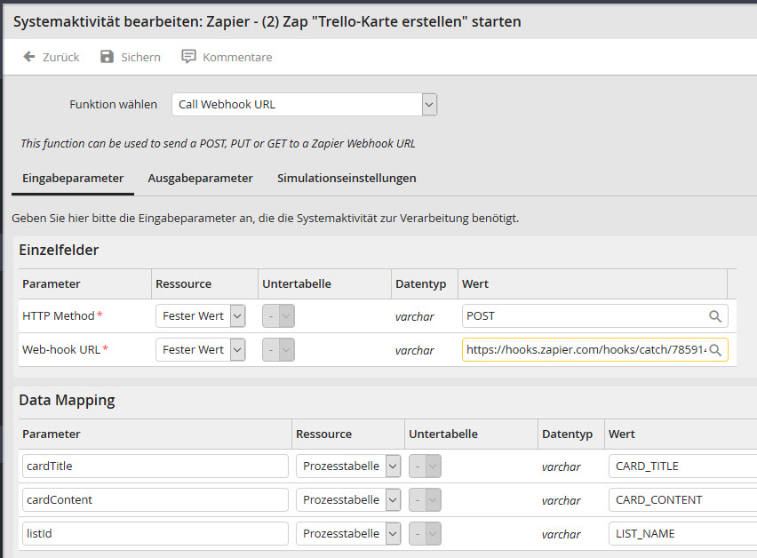 Zapier Systemaktivität