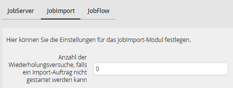 JobServer-Konfiguration – JobImport