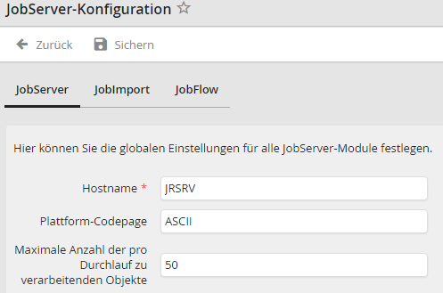 JobServer-Konfiguration – JobServer