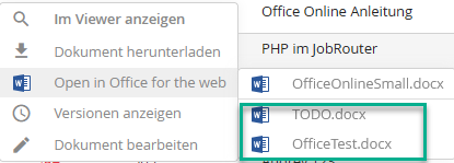 Hauptdokument mit angehängten Dokumenten