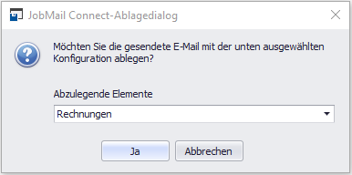 Konfiguration-Auswahl für Archivierung nach Senden