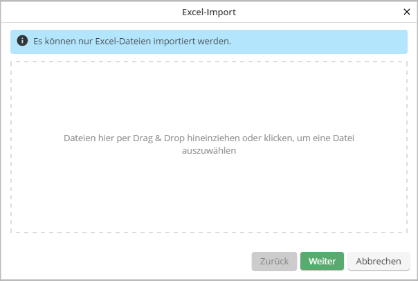 Upload für Excel-Import