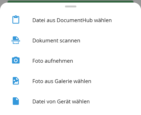 Optionen des Anhang-Elements