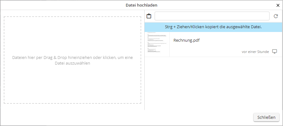 DocumentHub-Anbindung im FILE-Dialogelement