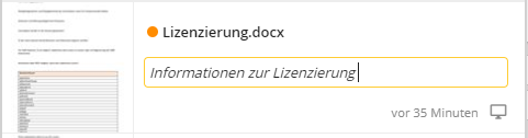 Bearbeiten des Kommentars