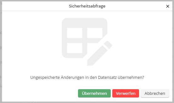 Änderungen verwerfen (Sicherheitsabfrage)