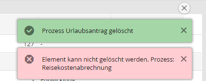 Beispiel für Erfolgs- und Fehlerbenachrichtigungen