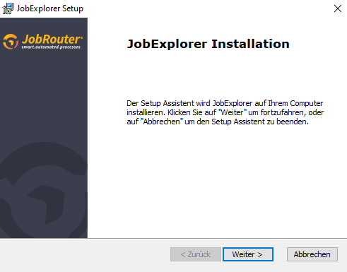 Setup-Einführungsdialog