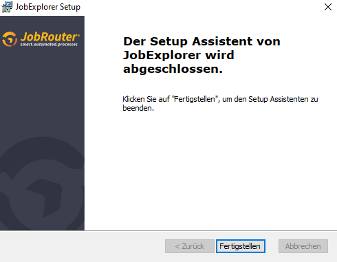 Bestätigungsdialog bei erfolgreicher Installation