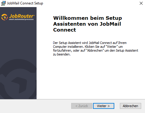 Setup-Einführungsdialog