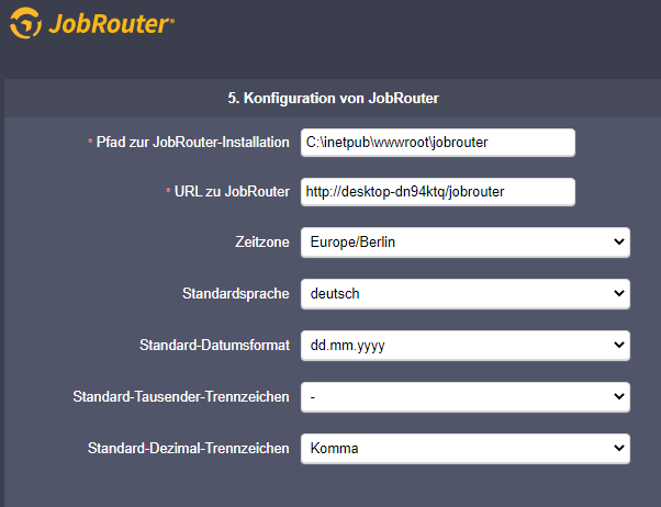Konfiguration von JobRouter