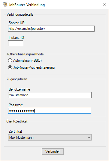 Konfiguration bei JobRouter-Authentifizierung