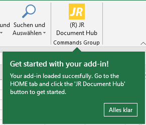 Add-In installiert