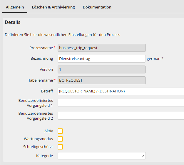 Prozess erstellen