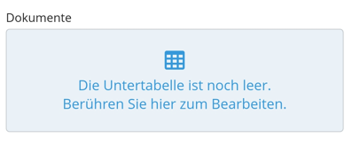 Leere Untertabelle Leere Untertabelle
