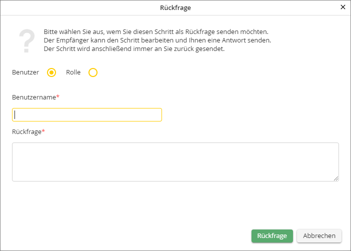 Rückfrage stellen Rückfrage stellen