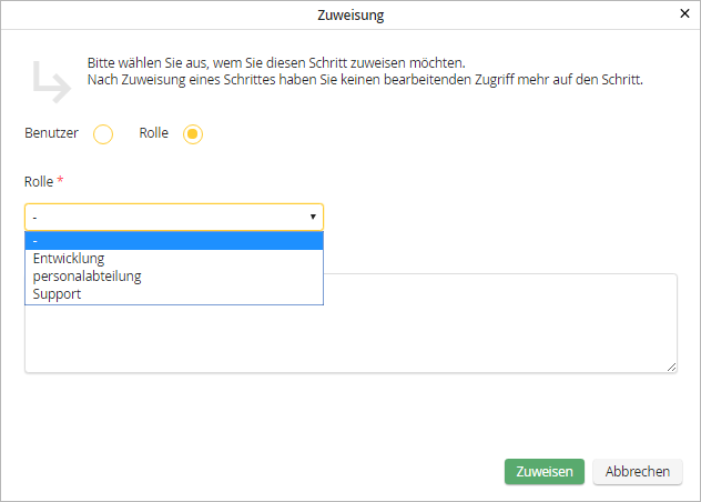 Rolle zuweisen Rolle zuweisen