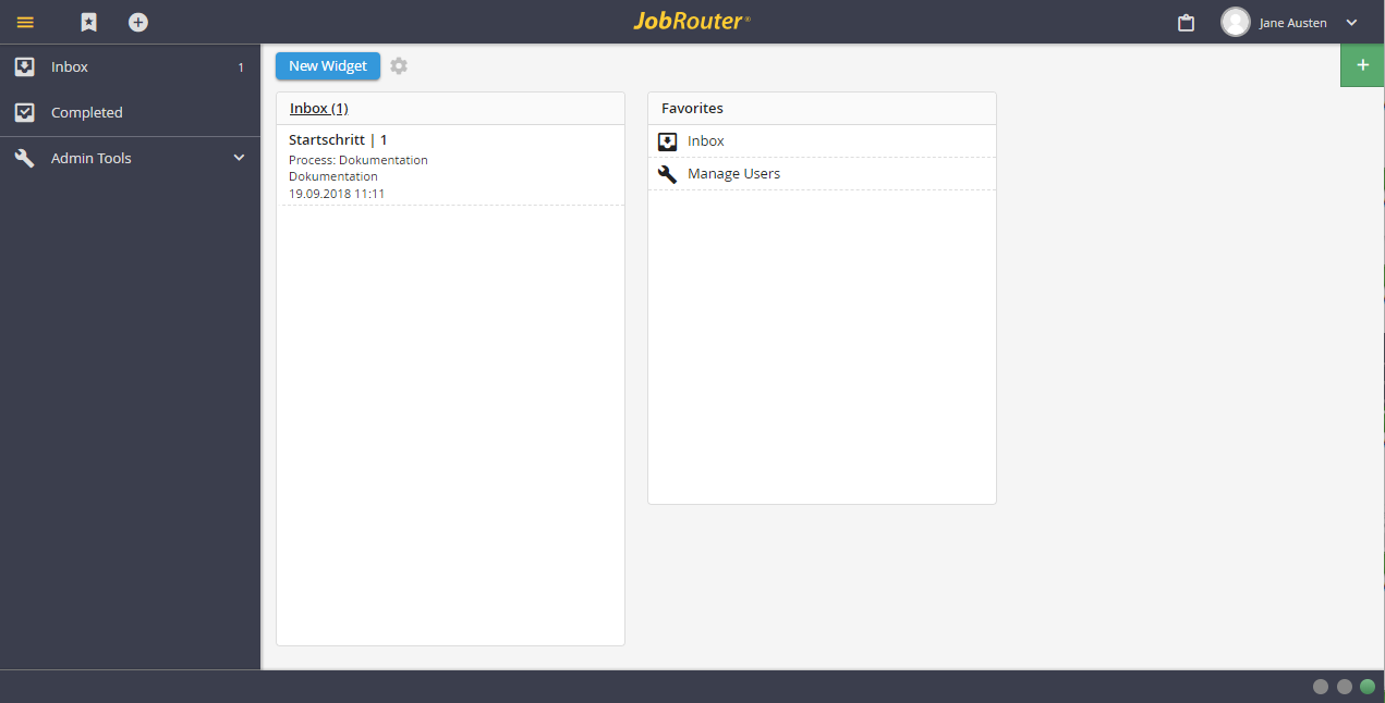 JobRouter User Start Page