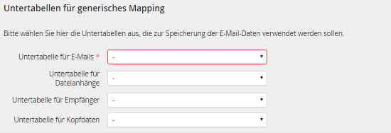 Untertabelle für generisches Mapping