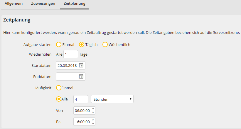 Zeitauftrag: Zeitplanung (Täglich)