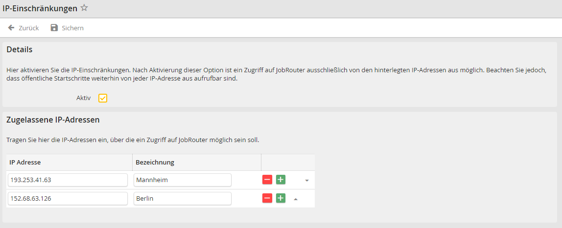 IP-Einschränkungen